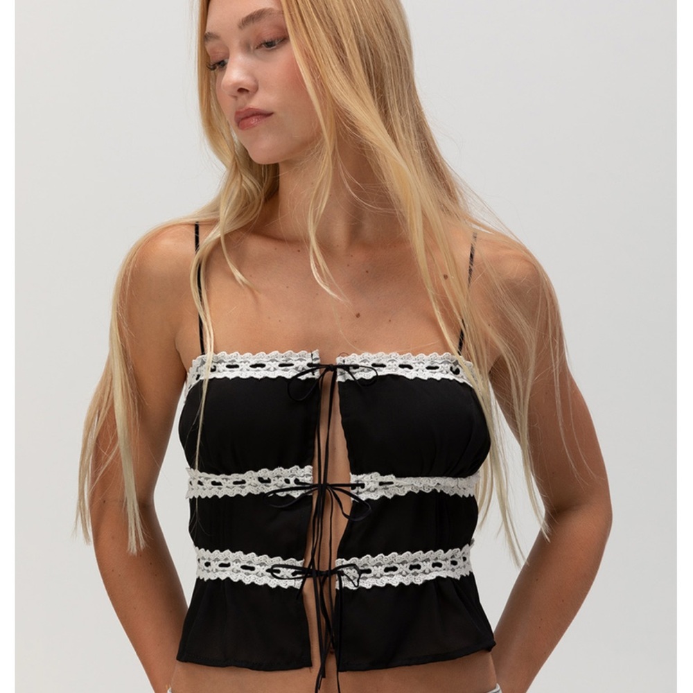 RSQ Women’s Lac Chiffon Tie Cami Top